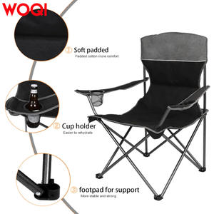 Chaise pliante de camping Woqi avec porte-gobelet, structure en aluminium, tissu Oxford, chaise de jardin, portable, robuste, pour extérieur - Product Image 1