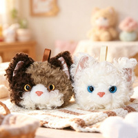 Peluche chat Rex M, porte-clés doux, jouet apaisant avec doublure en maille brodée, cadeau anti-stress