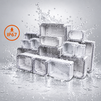 Boîte de jonction en plastique ABS étanche pour extérieur 200x200x130mm IP67 avec couvercle transparent