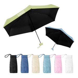 New Mini 5 Folding Flat Handle Umbrella Pocket Size Anti Uv Protection Compact <b>Small</b> Umbrellas for Rain - Product Image 5