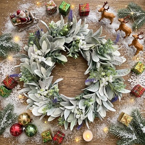 Corona de Flores de Alta Calidad al por Mayor 2025, Orejas de Cordero, Eucalipto, Navidad, Halloween, Dí<span class=keywords><strong>a</strong></span> de Acción de Gracias, Dí<span class=keywords><strong>a</strong></span> del Padre - Product Image 2