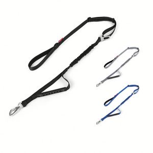 Laisse pour chien tactique robuste en nylon de haute qualité avec 2 poignées rembourrées, laisse anti-traction solide, ceinture de sécurité de voiture réfléchissante - Product Image 1