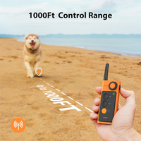 2022 Neues Modisches Nylon-PC-Hundetrainingshalsband mit Stoßdämpfung, Piepton, Vibration und Fernbedienung (300-1000 Fuß Reichweite), Umweltfreundlich