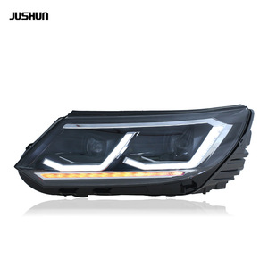 ชุดไฟหน้า Jushun สำหรับรถยนต์ Volkswagen Tiguan ปี 2013-2016 รูปทรงตัว L แบบคู่ พร้อมไฟ DRL และไฟเลี้ยวแบบ Sequential - Product Image 1