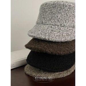 <b>Wool</b> Bucket Hat Unisex Felt Winter Windproof European Style Adult Gray Black <b>Brown</b> Mocha - Product Image 1