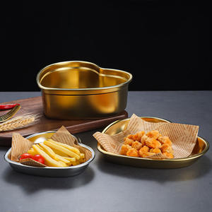 奢华定制标志金色304不锈钢餐具婚礼装饰心形零食储物托盘珠宝展示 - Product Image 4