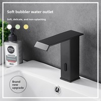 Robinet de lavabo intelligent à induction infrarouge en acier inoxydable, sans poignée, à installation monotrou, pour lavabo cascade