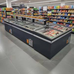 Congélateur horizontal commercial pour supermarché, îlot de présentation, 1000L, <span class=keywords><strong>gris</strong></span> foncé/noir, pour crème glacée et fruits de mer, double usage - Product Image 3