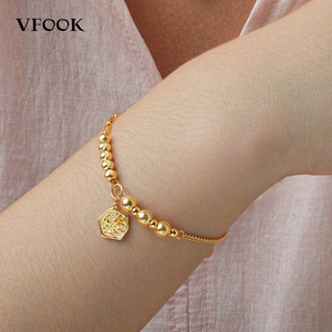 <span class=keywords><strong>Bracciale</strong></span> con Ciondolo a Perle Eterne VFOOK, Ipoallergenico, Placcato Oro 14K, Argento Sterling 925, per Uso Quotidiano da <span class=keywords><strong>Ragazza</strong></span> - Product Image 2