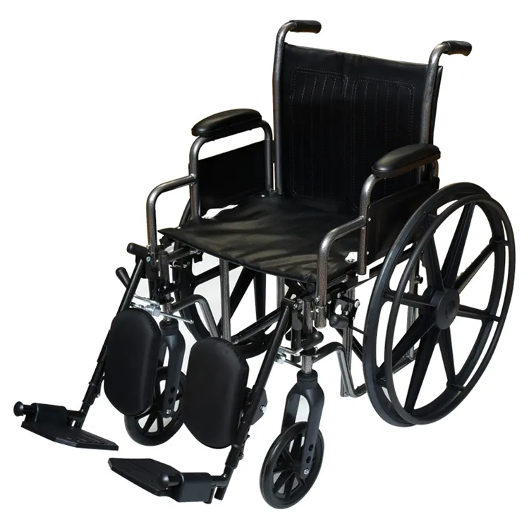 كرسي متحرك يدوي قابل للفصل والطي طراز K5 مع طبقة من الفينيل مُزين بتصميم رائع