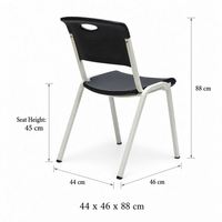 Chaise empilable en plastique moulé avec dossier ergonomique, chaise d'invité pour banquet et événement