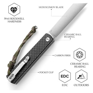 Coltello Pieghevole Higonokami Giapponese con Blocco a Pulsante in Acciaio Industriale 10Cr15CoMoV e Manico in Fibra di Carbonio, per Ordini all'Ingrosso di Piccole Quantità (OEM) - Product Image 2