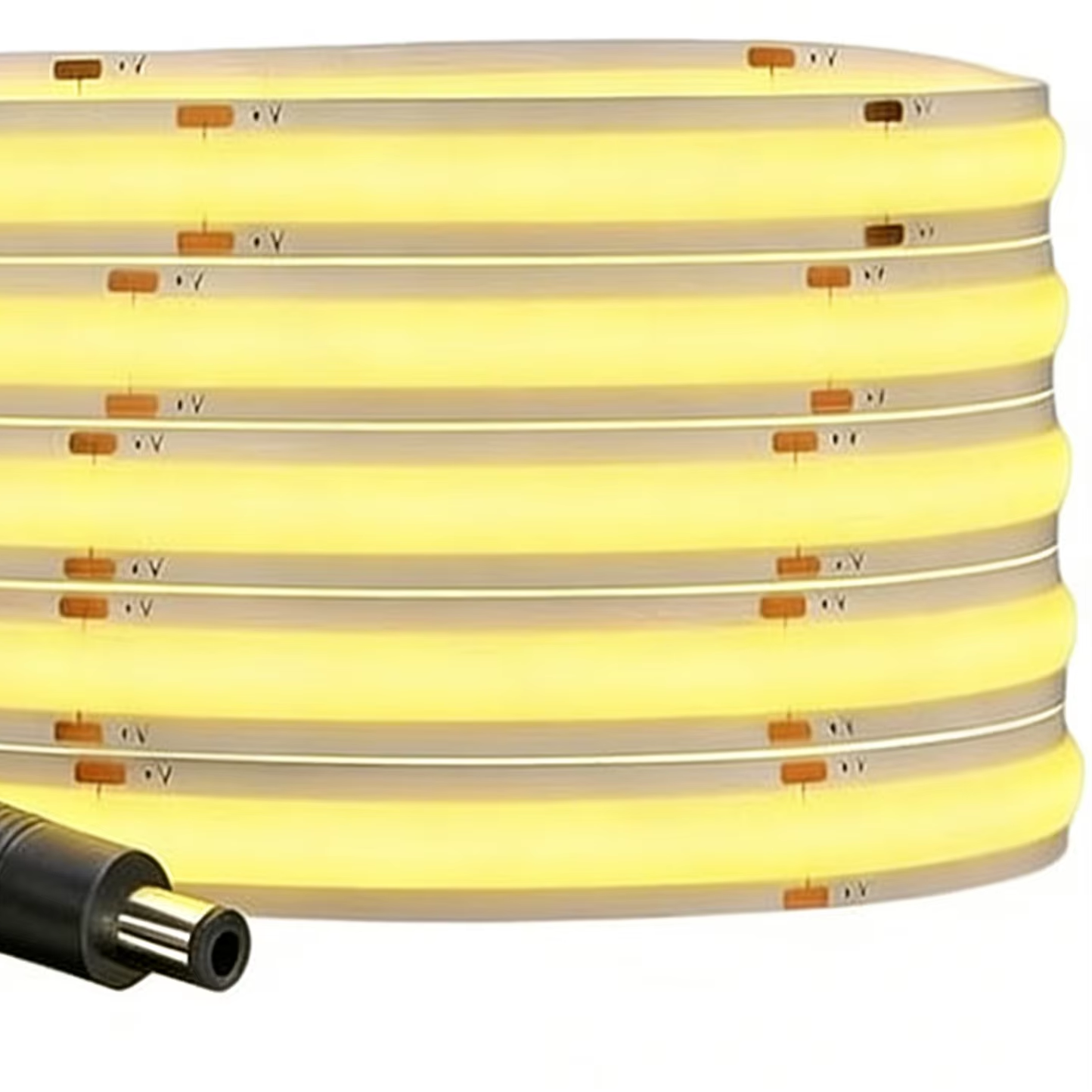 COB LED Strip Lights 24V Dimmable 600leds Double Row Flexible LED Rope Lights for Bedroom with Remote Living Room Shelf Cabinet