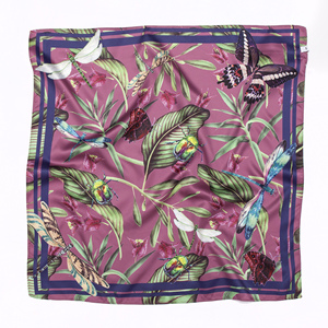 Foulards carrés en satin de soie 16 mm, 90x90 cm, à faible MOQ et prix d'usine, pour femmes, bandana pour créateurs ou artistes - Product Image 1