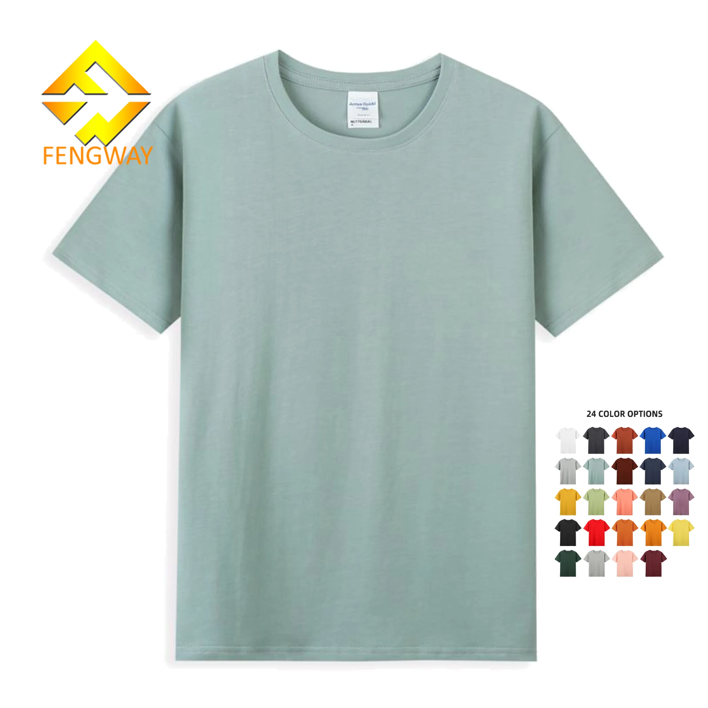 Camiseta unissex de alta qualidade 210g 100% algodão para uso personalizado, camiseta esportiva de manga curta com estampa em branco