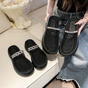 Sandalias de plataforma alta para <span class=keywords><strong>mujer</strong></span> de la marca ZA, malla ligera, punta cuadrada, aumento de altura sin cordones para caminar al aire libre en verano - Product Image 5