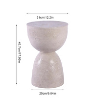 2024 nouvelle Table d'appoint moderne minimaliste en métal à couches de vagues stockage texturé en ciment brossé pour fer à manger pour salon chambre