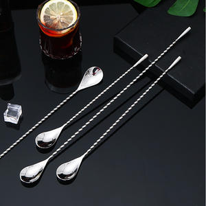 Cuchara de bar Youngtuo de acero inoxidable 304, palo agitador de doble punta con mango largo para cócteles, café, leche y té, reutilizable - Product Image 4