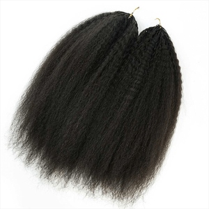 Extensions de cheveux humains pré-bouclées <span class=keywords><strong>Kinky</strong></span> <span class=keywords><strong>Straight</strong></span> pour crochet, installation facile, cheveux brésiliens Remy sans trame, fournisseur de cheveux en vrac pour tressage - Product Image 5