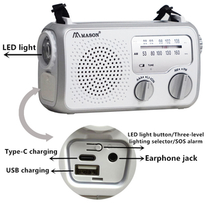 Комплект для выживания на открытом воздухе со светодиодной факелой IPX4, водонепроницаемое FM-радио, 2000 мАч, Портативное аварийное радио - Product Image 6
