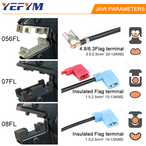 Pince à sertir à ressort pour bornes de type drapeau HS-056FL 4.8/6.3, personnalisable OEM, pour fils pré-isolés, outil manuel, modèle HS-05 - Product Image 3
