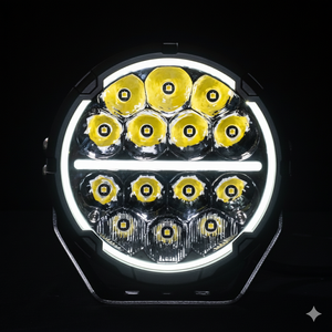 Foco LED rond de 6,5 pouces, lumière auxiliaire tout-terrain, double DRL ambre blanc avec support en acier renforcé pour 4x4 Pick Up - Product Image 1