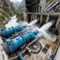200KW-2MV Freie-Energie-Generator Hydro-Pelton-Turbine Freie-Energie-Generator 10kW mit Schwungrad