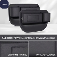 Organisateur universel de siège de voiture en cuir PU de qualité supérieure avec porte-gobelet et trou de charge, boîte de rangement pour l'espace latéral du siège