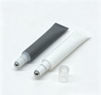Tube souple avec applicateur à bille unique en acier inoxydable et bouchon à vis pour sérum contour des yeux, gel, huile à cuticules, emballage cosmétique