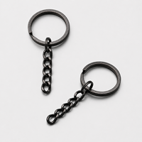 Anneau porte-clés en alliage de zinc couleur bronze, chaîne courte pour sac à main, breloque, jouet, fabrication de bijoux DIY, pièces de quincaillerie en gros