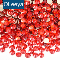 Strass en verre de haute qualité OLeeya, cristaux dorés à dos plat, pierres pour nail art, bricolage et décorations