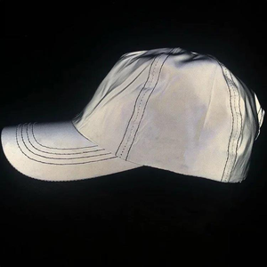 Casquettes de baseball en maille 100% coton, nouvelle conception, grises, réfléchissantes, lumineuses, sans dos, décontractées, hip-hop, sport nocturne, entraînement, demi-ouvertes - Product Image 5
