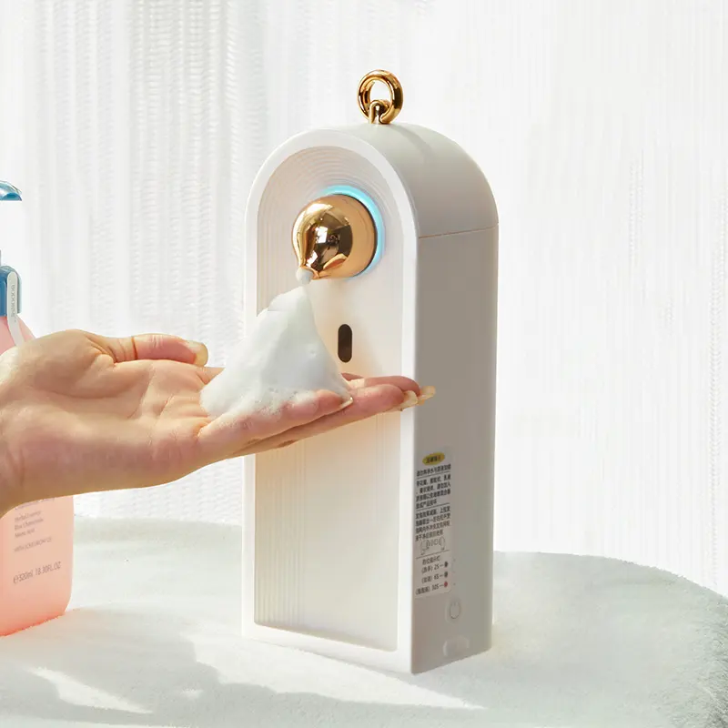 Luxe Handenloze Schuimende Handdesinfecterende Zeepdispenser Aan De Muur Gemonteerde Automatische Sensor Zeep En Shampoo Dispenser Voor Badkamer