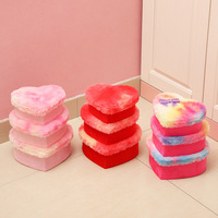Evergreenwrap Ensemble de 3 boîtes cadeaux en forme de cœur imbriquées, boîte à fleurs en peluche tie-dye en forme de cœur pour la Saint-Valentin, un mariage, un anniversaire