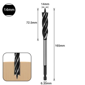 HSS coclea Twist Bit 4 flauti legno trapano a gambo esagonale 8-35mm taglio rapido <span class=keywords><strong>falegname</strong></span> strumento punta di foratura per legno taglio tuta - Product Image 5