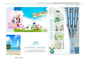 Biancheria fantasia di stampa blackout blu della tenda del fumetto <span class=keywords><strong>per</strong></span> la camera dei <span class=keywords><strong>bambini</strong></span> - Product Image 4