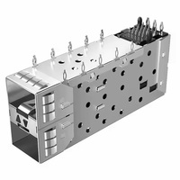 Conector de Receptáculo SFP+ 2x1 Blindado EMI, Conector de Orificio Pasante para Centro de Datos, Telecomunicaciones, Redes Empresariales 5G, HPC