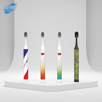 Brosse à dents personnalisée avec manche en plastique naturel, poils souples et dentifrice intégré, livrée avec boîte d'emballage, pour adultes