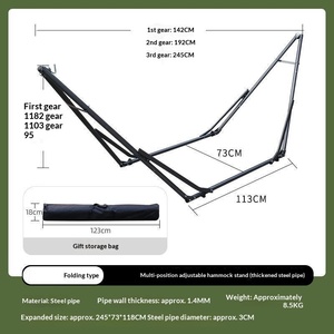 Adults Foldable Iron Frame Outdoor Camping Hiking Hammock <b>Stand</b> 200kg Capacity Cloth Material Extra Thick <b>Hanging</b> <b>Chair</b> Support - Product Image 6