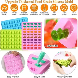 Moule en silicone 50 cavités écologique et réutilisable pour oursons gélifiés, outils de décoration DIY pour pâtisserie, chocolat, bonbons et fudge - Product Image 3