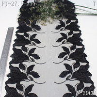 Dentelle brodée au laser française 29 cm personnalisée noire rouge bleue motif fleur de lys écologique en satin broderie maille pour lingerie féminine