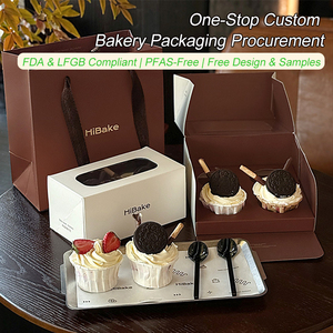 Caja <span class=keywords><strong>de</strong></span> Papel para Cupcakes con Impresión Personalizada, Caja <span class=keywords><strong>de</strong></span> Papel Blanca para Galletas, Macarons, Muffins y Pasteles con Ventana para Cafetería y Pastelería - Product Image 1