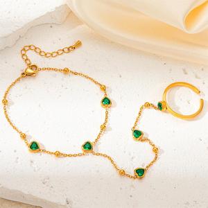 Bijoux étanches en acier inoxydable chaîne de doigt papillon en plaqué or bracelet bracelets de doigt anneau chaîne de main - Product Image 6