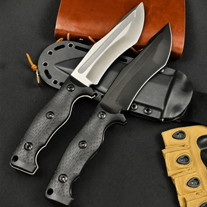 Cuchillo de caza KB Full Tang 8Cr13 de hoja fija con mango de fibra de nailon, cuchillo táctico de supervivencia para exteriores y camping con funda de fibra de vidrio. - Product Image 3