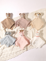 Selimut Bayi Rajut Bentuk Hewan Kelinci Tongtu Newbrown dari Katun, Boneka Penghibur untuk Hadiah Bayi Baru Lahir