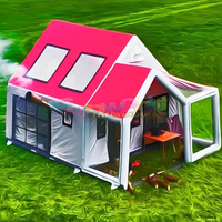 Tente gonflable de camping en toile, imperméable, protégée contre les UV, avec tissu en coton et pvc.