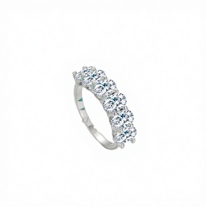 Chasau High Quality Fashion Women Luxury Ladies 7-Stone Moissanite S925 Sterling SilveR Plated Prong Setting Ring - Product Image 2