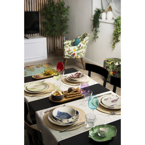 Set di 6 Piatti da Portata in Ceramica Excelsa Foliage 26,5x2,5x17,5 Cm Verdi - Product Image 3