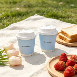 Gobelets à café biodégradables texturés avec couvercles, personnalisables avec logo, écologiques, jetables, pour boissons chaudes à emporter, pour cafés, vente en gros, 8oz/12oz/16oz - Product Image 4