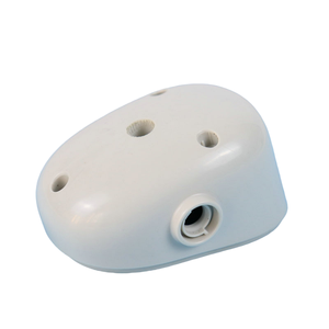 White Plastic Connector Housing with Four Holes and Central Port - Product Image 1